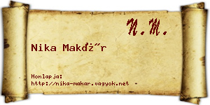 Nika Makár névjegykártya
